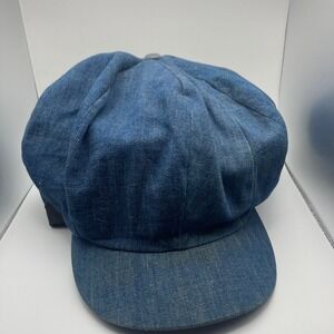 Denim Newsboy Cap Vintage Style Patchwork Hat Phila Rapid Transit L Read Desc